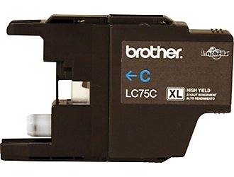 Cyan Inkjet Cartridge compatible with the Brother LC75C (600 page yield)