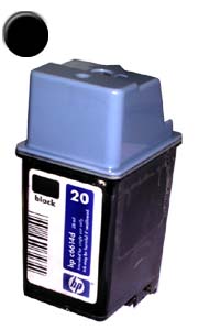 Black Inkjet Cartridge compatible with the HP (HP 20) C6614DN