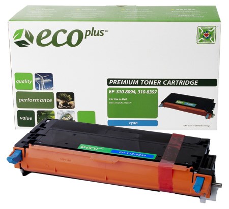 EcoPlus High Capacity Cyan Toner Cartridge compatible with the Dell 310-8094