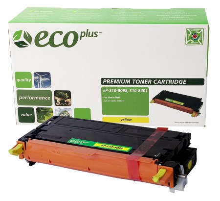 EcoPlus High Capacity Yellow Toner Cartridge compatible with the Dell 310-8098