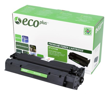 EcoPlus Jumbo Capacity Black Toner Cartridge compatible with the HP (HP 15X) C7115X