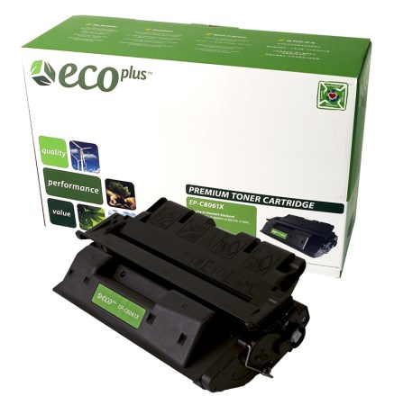 EcoPlus High Capacity Black Toner Cartridge compatible with the HP (HP 61X) C8061X