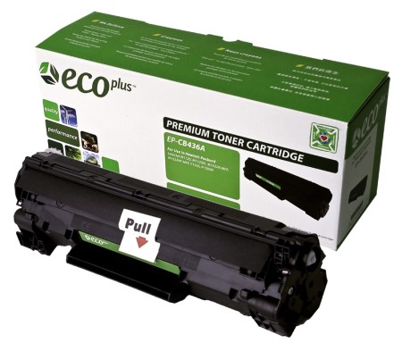 EcoPlus MICR  Black Toner Cartridge compatible with the HP (HP 36A) CB436A