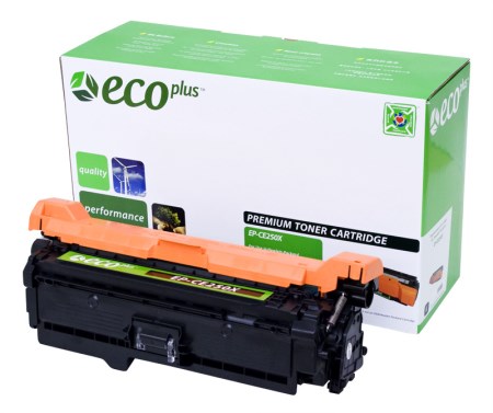 EcoPlus High Capacity Black Toner Cartridge compatible with the HP CE250X