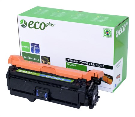EcoPlus Cyan Toner Cartridge compatible with the HP CE251A