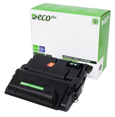 EcoPlus Black Toner Cartridge compatible with the HP (HP 38A) Q1338A