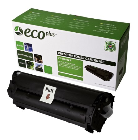 EcoPlus Black Toner Cartridge compatible with the HP (HP12A) Q2612A