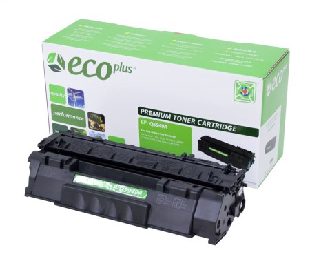 EcoPlus MICR  Black Toner Cartridge compatible with the HP (MICR) Q5949A Yield 25000 Pages @ 5%