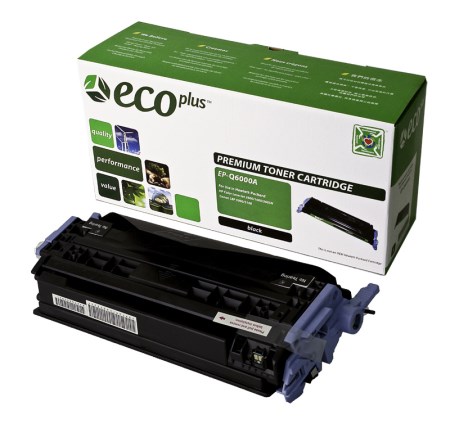 EcoPlus Black Toner Cartridge compatible with the HP Q6000A