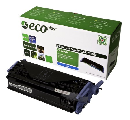 EcoPlus Cyan Toner Cartridge compatible with the HP Q6001A