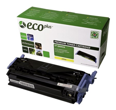 EcoPlus Yellow Toner Cartridge compatible with the HP Q6002A