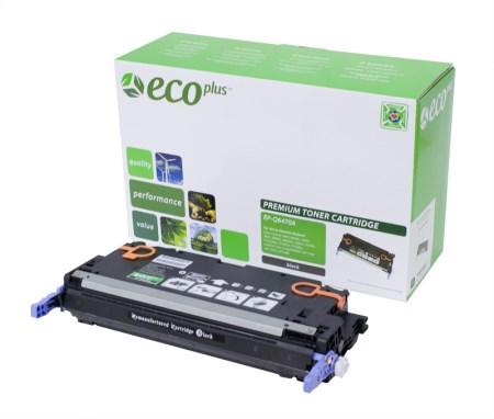 EcoPlus Black Toner Cartridge compatible with the HP Q6470A