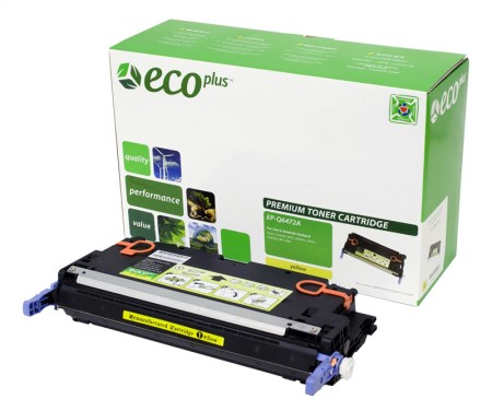 EcoPlus Yellow Toner Cartridge compatible with the HP Q6472A