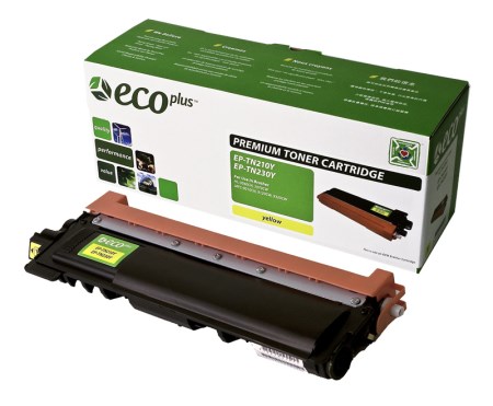 EcoPlus Yellow Toner Cartridge compatible with the Brother TN 210Y