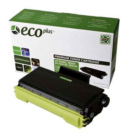 EcoPlus Black Toner Cartridge compatible with the Brother TN580