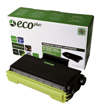 EcoPlus Black Toner Cartridge compatible with the Brother TN-650